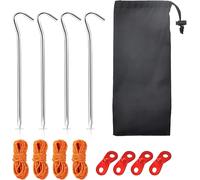Reflective Tent Rope Tent Peg Rope With 4 Tent Tensioner And 4 Pegs For Tent Camping Hiking Tarpaulin
