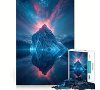 Reflet de Montagne avec Ciel Cosmique Puzzle de 1000 pièces pour Adolescents Wise Think Toy Calme et Amusant Art aux découpes nettes Objet de Collection (38x26cm)