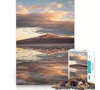 Reflet de Montagne dans l'eau au Coucher du Soleil Puzzle de 1000 pièces pour Adultes Logic Boost Toy Group Joy Premium Edge Surprise d'anniversaire (38x52cm)