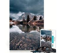 Reflet de Montagne dans l'eau Calme Puzzle de 1000 pièces pour Adultes et Adolescents Jeu de logique Découpe de précision (38x26cm)