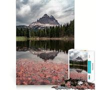 Reflet de Montagne dans Un lac Puzzle de 1000 pièces pour Adultes Jeu de logique et de détente Design Amusant pour Les vœux du Père Noël (38x26cm)