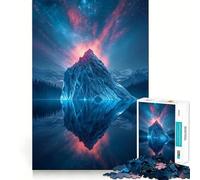 Reflet de Montagne sous Ciel Cosmique Puzzle de 1000 pièces pour Adultes et Adolescents Jeu de réflexion Anti-Stress (50x75cm)
