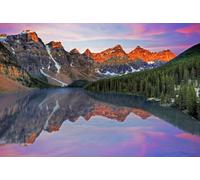 Reflet d'une Montagne dans Un lac à la lumière Violette - Puzzle en Papier 1000 pièces - Divertissement imaginatif pour Ados 26 x 38 cm