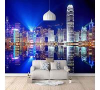 Reflet Stéréoscopique Multicolore De L'Architecture D'Une Ville Papier Peint 3D Installation Facile Intissé Tapisserie Bureau Salon Canapé Chambre Décoration Murale-150cm×105cm