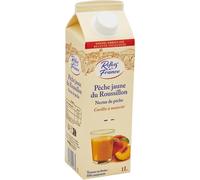 REFLETS DE FRANCE Nectar de Pêche Jaune du Roussillon - 1L - Brique en carton avec bouchon à vis - Cueillie à maturité - Teneur en fruits 50% minimum - Lot de 3