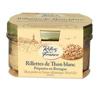 REFLETS DE FRANCE Rillettes de Thon Blanc Préparées en Bretagne 125 g - Bocal Verre, Thon Pêché Océan Atlantique Nord-Est - Lot de 4