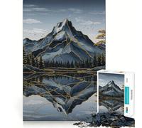 Reflets de Montagne avec Accents dorés Puzzle de 1000 pièces pour Adultes Stimulation cérébrale Temps de détente Bords précis Cadeau raffiné (50x75cm)