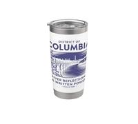 Reflets du fleuve et puissance écrite de Washington D.C. Gobelet isotherme en acier inoxydable double paroi