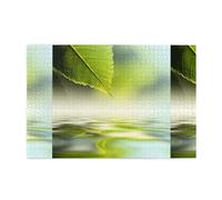 Reflets d'une Feuille Verte dans l'eau de la rivière, Puzzle de 1000 pièces en Bois, Jeu Familial, décoration Murale pour Adultes et Adolescents