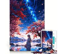 Reflets étoilés︰ Sérénité au Bord du lac Puzzle de 1000 pièces pour Adolescents Développe la réflexion Loisirs Cadeau attentionné Bords précis 50x75cm