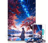 Reflets étoilés︰ Sérénité au Bord du lac Puzzle de 1000 pièces pour Adolescents Jeu de logique et de réflexion à Partager, découpe de précision, Cadeau élégant 38x26cm