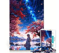 Reflets étoilés︰ Sérénité au Bord du lac Puzzle de 1000 pièces pour Adolescents Jeu de logique et de réflexion à Faire Ensemble, découpe de précision, Cadeau élégant 38x52cm