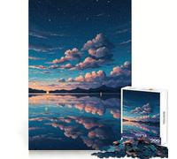 Reflets sereins au crépuscule sur Un lac Puzzle de 1000 pièces pour Adultes et Adolescents Jouet Anti-Stress Idée Cadeau Originale pour Les fêtes (38x26cm)
