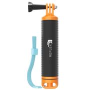 REFLEX CAMERA Poignée flottante étanche - Compatible avec Go Pro 13 12 11 10 9 8 7 6 5 4 3, Akaso, Insta360, DJI Osmo, bâton flottant étanche, antidérapant, dragonne (orange)