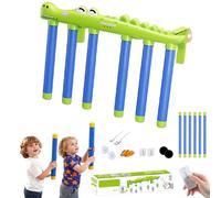 Reflex Drop Sticks Challenge Game,3 Adjustable Speed Modes with Remote Control,Falling Sticks Catching Game for Kids Adults (Crocodile-B)