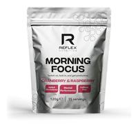 Reflex Nutrition Morning Focus Poudre nootropique sans stimulant pour la concentration et les performances cognitives (canneberge et framboise, 120 g)