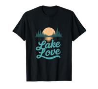 Réflexion du Coucher du Soleil sur Le lac Lake Love Camping Crew T-Shirt