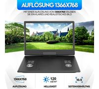 Reflexion DVD1424 / écran LCD portable 14" avec lecteur DVD ainsi que tuner DVB-T2 HD, batterie intégrée, adaptateur auto 12V & fonction gaming