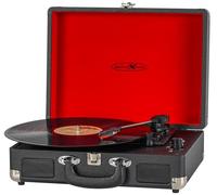 Reflexion HIF1979BT Tourne-Disque rétro avec Bluetooth 5.1, Enregistrement MP3 sur USB, Haut-Parleur, AUX, 3 Vitesses, Table de Tournage Portable, Aspect Bois avec Design en Cuir