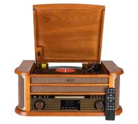 Reflexion HIF2002DAB, Système de Hi-Fi rétro avec codage, 2 x 40 W, platine semi-automatique, aspect bois, fonction de codage, lecture de MP3 via CD et USB,