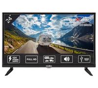 Reflexion LED2425 Téléviseur LED 60 cm pour Caravane/Camping-Car/Caravane/Bateau/Camion 12/230 V Full HD Triple Tuner avec DVB-T2HD, DVB-S2, DVB-C, Fente CI + Fonction d'enregistrement (PVR)