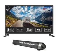 Reflexion LED2425SB Téléviseur 24" avec Barre de Son - Adaptateur de Voiture 12 V pour Camping-Car et Caravane - HDMI, USB, Bluetooth