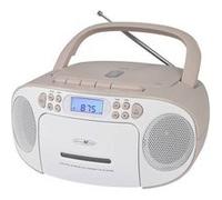 Reflexion Lecteur CD/cassette RCR2260 - Radio FM PLL, LCD, AUX, Secteur/Batterie, Blanc/Rose