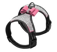 Réflexion Réfléchie Extérieure Righine Brillant Ajustement Ajustement Ajustement De Chien en Nylon en Maille Bowknot pour Pug Yorkshire Schnauzer,Un,S