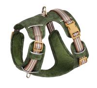 Réflexion Réfléchissante Extérieure Étanche Réglable en Nylon Respirant Nylon De Marche D'entraînement De Marche du Harnais pour Labrador Français Bulldog,Vert,S