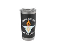 Réflexions au bord du feu au bord du lac Gobelet isotherme en acier inoxydable double paroi