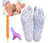 Reflexologie Plantaire, Reflexology Socks with Massage Tool, Chaussettes zones de réflexe, Chaussettes De Massage for Soulagement des maux de tête Simple pour la maison (femelle, 1 paire)