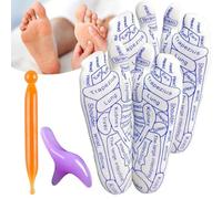 Reflexologie Plantaire, Reflexology Socks with Massage Tool, Chaussettes zones de réflexe, Chaussettes De Massage for Soulagement des maux de tête Simple pour la maison (femelle, 2 paires)