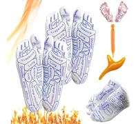 Reflexology Socks for Women, Acupressure Reflexology Foot Massage Socks, Reflexology Socks with Pressure Points, with Massage Rod for Women and Men (Deux paires femmes)