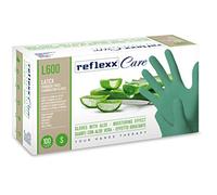 Reflexx L600/XS Gants jetables en latex avec Aloe Vera, Vert, 100 pièces
