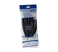 Reflexx Lot de 2 gants supportés en PU PU13/L (1 paire), grands, noirs