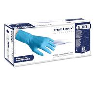 Reflexx N100/L - Powder Free Nitrile Gloves Chemical Protection - g 14 (M), size L