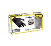 REFLEXX N81 100 Gants en nitrile noir LIGNE FOOD - Usage alimentaire - Lot de 100 pièces - Différentes tailles offertes - ULTRASottiLI FOOD SERVICE Horeca (M)