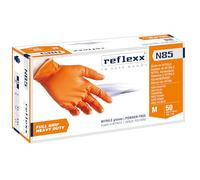 Reflexx N85 - Gants en nitrile adhérence totale de Heavy Duty, M, arancione, 50