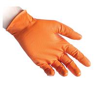Réflexx N85 / L Gants de nitrile à poignée complète, grand, orange, paquet de 50