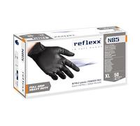 Reflexx N85B/XL Gants en nitrile noir full grip non poudrés - g 8,4 (M), size XL