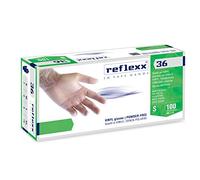 Reflexx R36 - Gants en vinyle sans poudre, L, transparent, 100