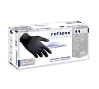 Reflexx R44 Gants noirs en latex, sans poudre, L, Noir , 100