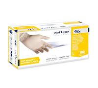 Reflexx R46 Gants en Latex, Sans Poudre, Ambre, Taille L (Paquet de 100 Pièces)