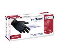 Reflexx R67/XL sans poudre Gants en nitrile gr 5.5, taille XL, Noir (Lot de 100)
