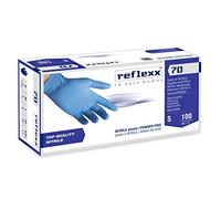 Réflexx R70 / S Gants de nitrile sans poudre libres, petit, bleu clair, paquet de 100