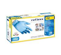 Reflexx R72 Gants en nitrile sans poudre, L, bleu ciel, 100