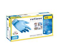 Reflexx R72 Gants en nitrile sans poudre, M, bleu ciel, 100