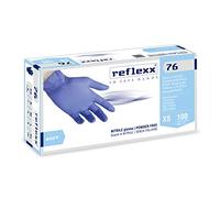 Reflexx R76/L Gants en nitrile sans poudre, Taille L, bleu clair, 100 Pieces