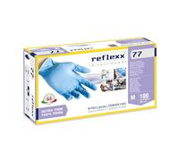 Reflexx R77100/M sans poudre Gants en nitrile gr 3.0, taille Medium, Bleu clair (lot de 100)