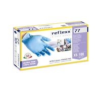 Reflexx R77100/XS sans poudre Gants en nitrile gr 3.0, taille XS, Bleu clair (lot de 100)
